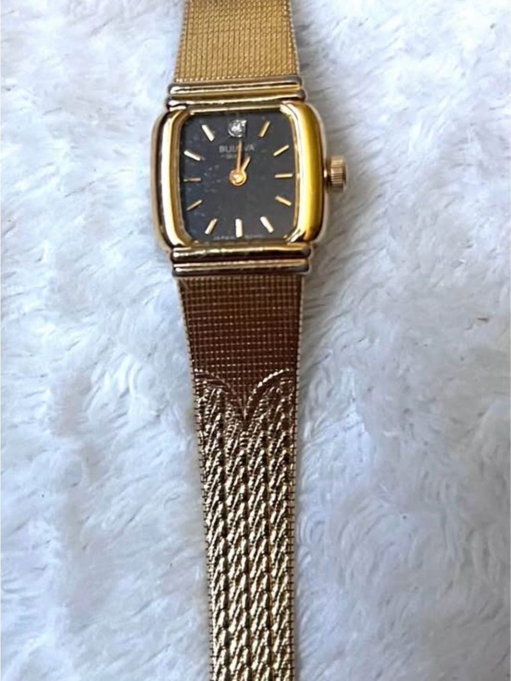 Vintage Bulova Women's Gold-Tone Mesh Bracelet Watch w/New Battery